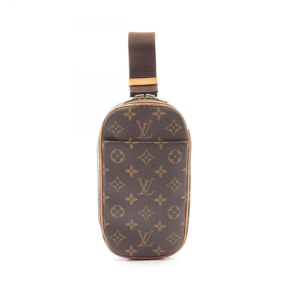 LOUIS VUITTON Authentic Brown Monogram Leather Pochette Fanny Pack - Picture 1 of 9